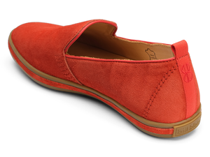 Sutton Suede Slip On seen from behind - Cherry Tomato