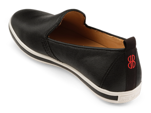 Sutton Leather Slip On seen from behind  - Black