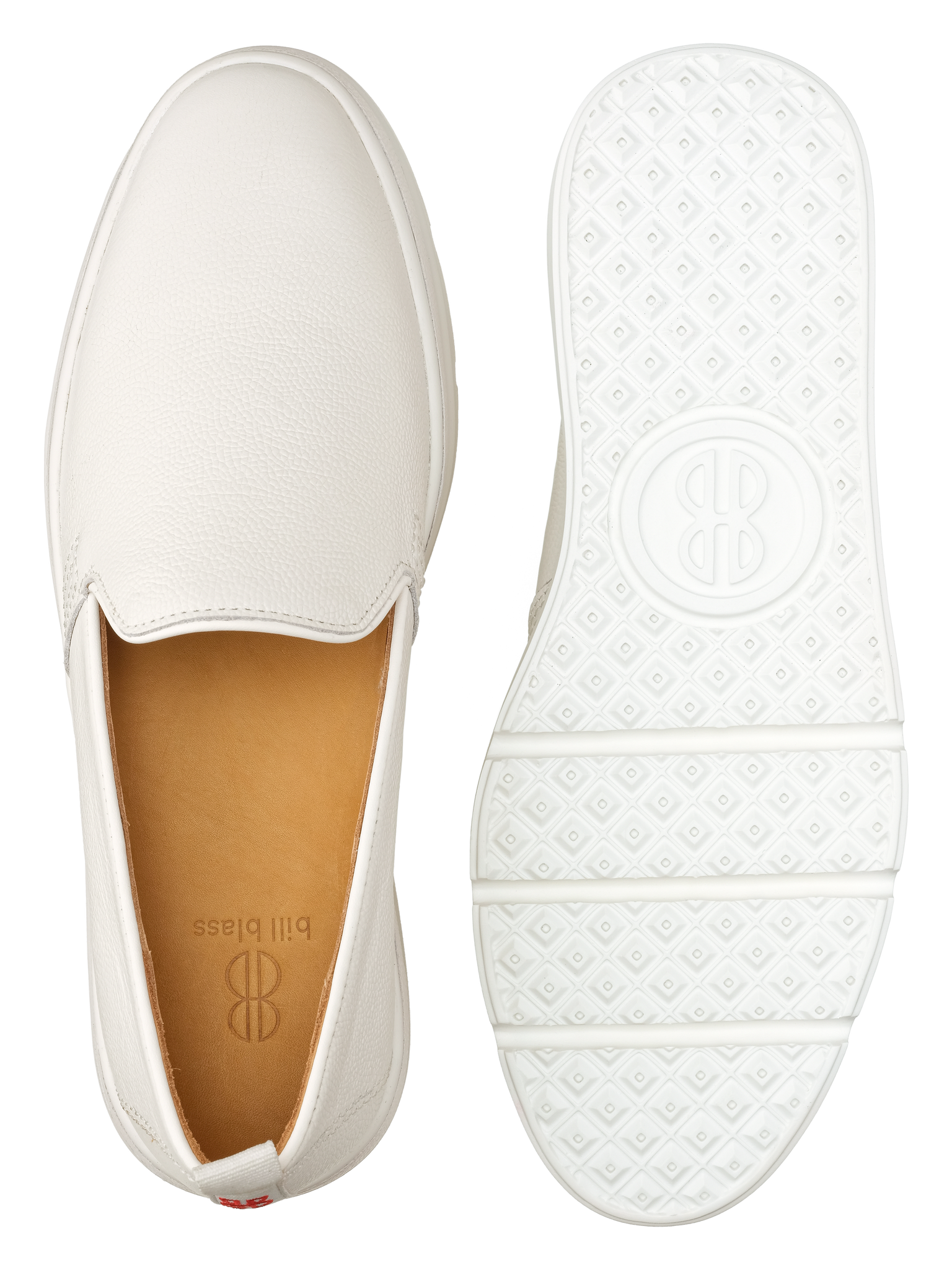 Sutton Leather Sneaker and sole seen from above - White