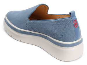 Sutton Suede Sneaker seen from behind - Lagoon Blue