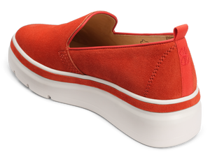 Sutton Suede Sneaker seen from behind - Cherry Tomato