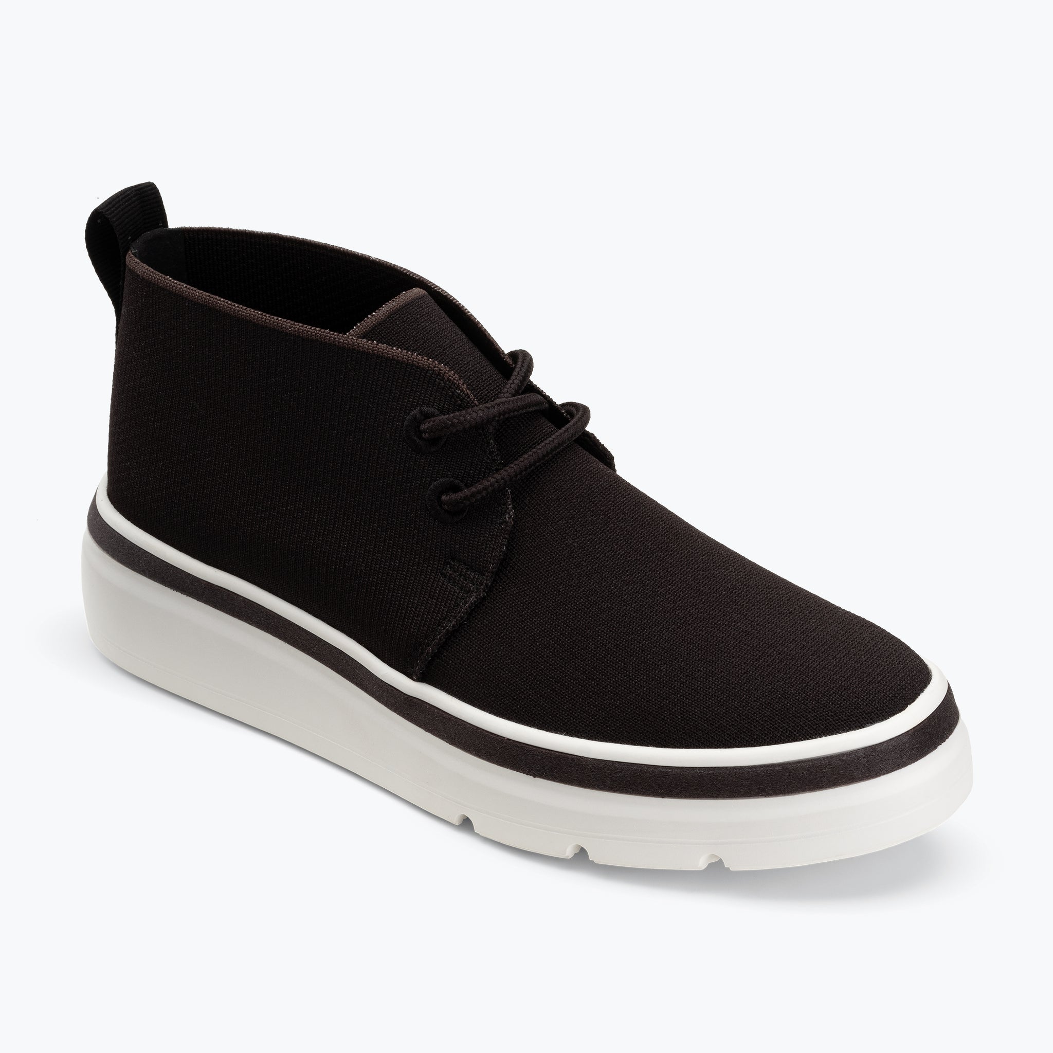 Mid Top Knit Sneaker seen from the front - Black