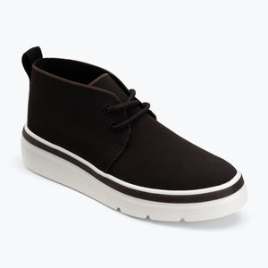 Mid Top Knit Sneaker seen from the front - Black