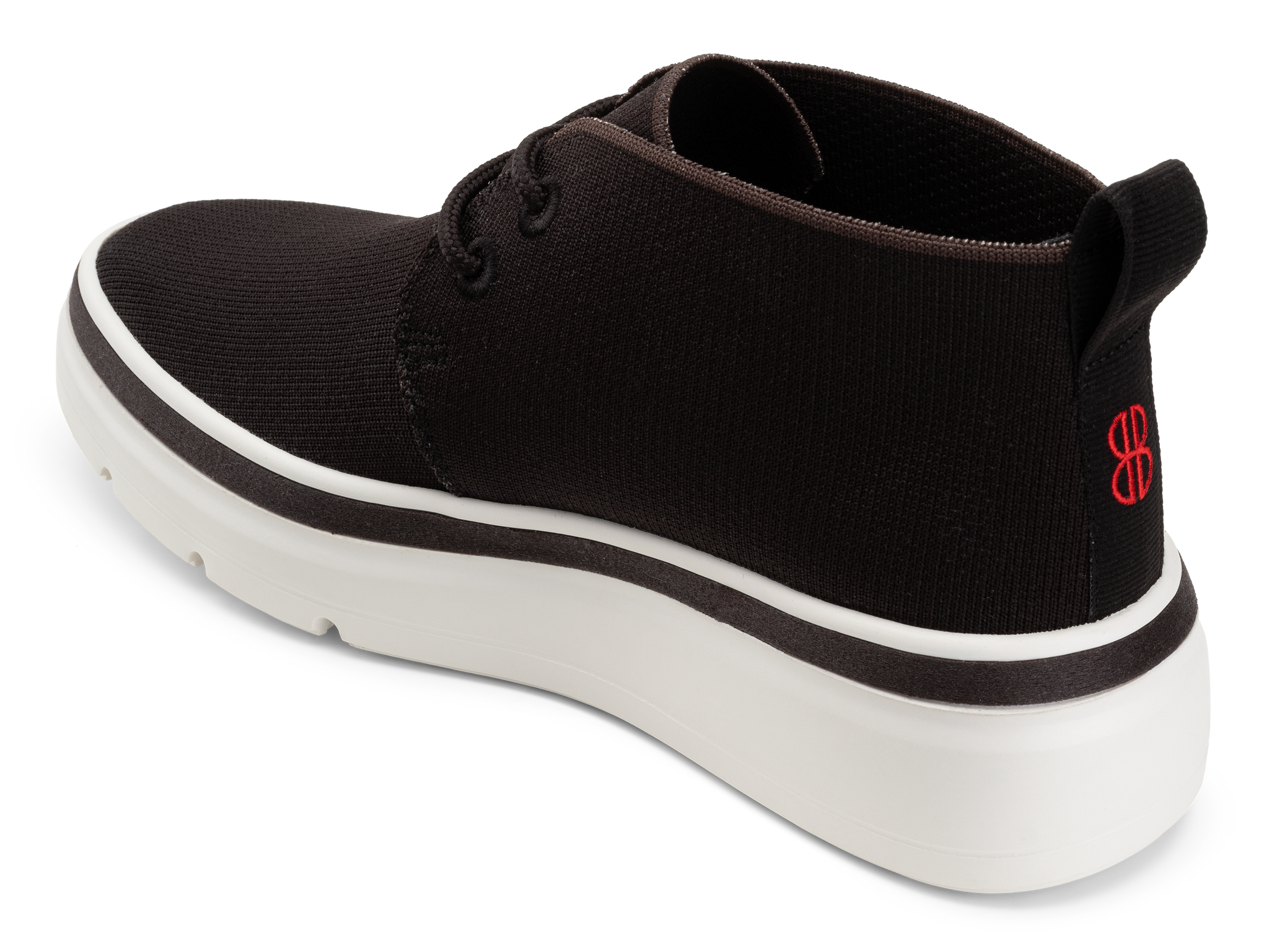 Mid Top Knit Sneaker seen from behind - Black