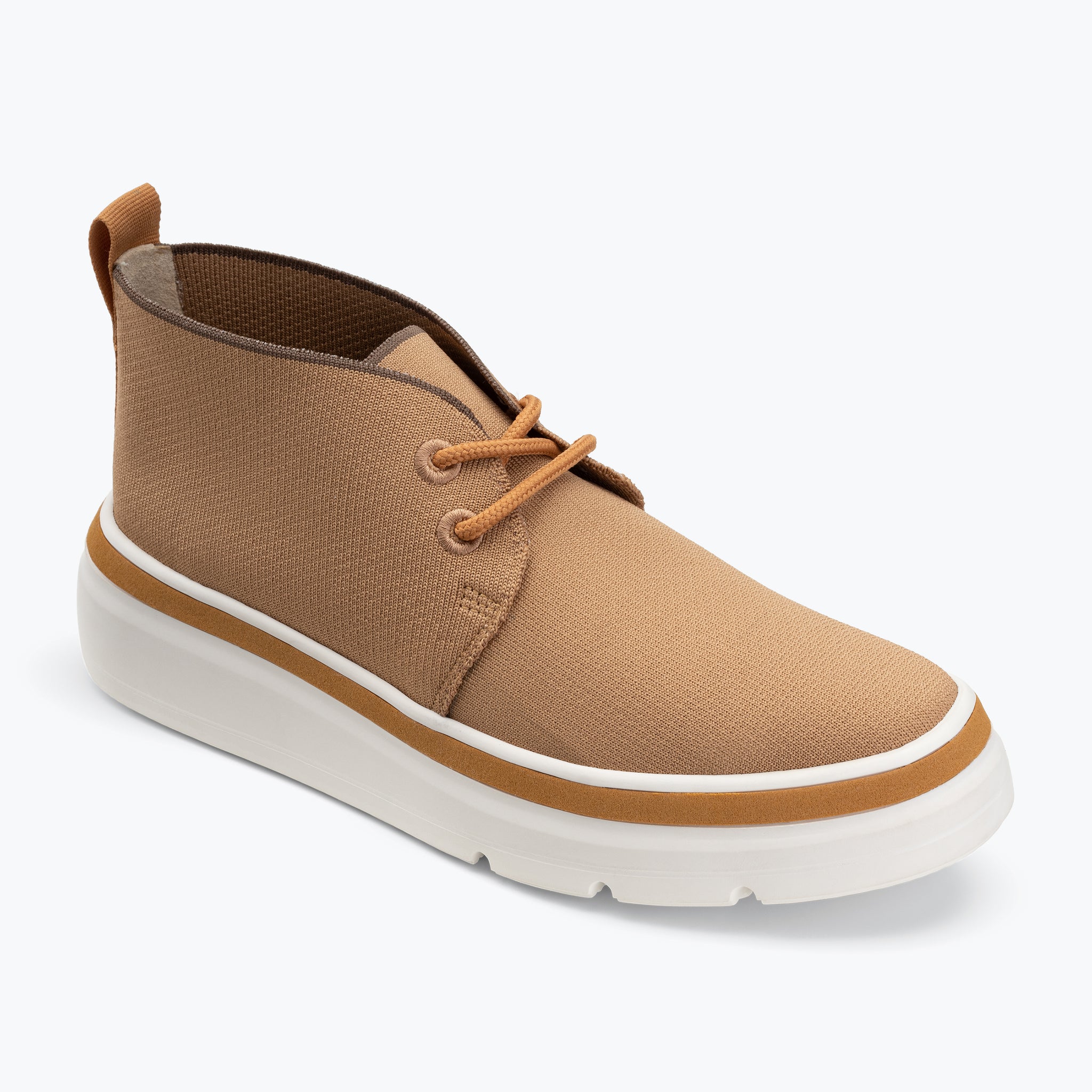 Mid Top Knit Sneaker seen from the front - Buckthorn