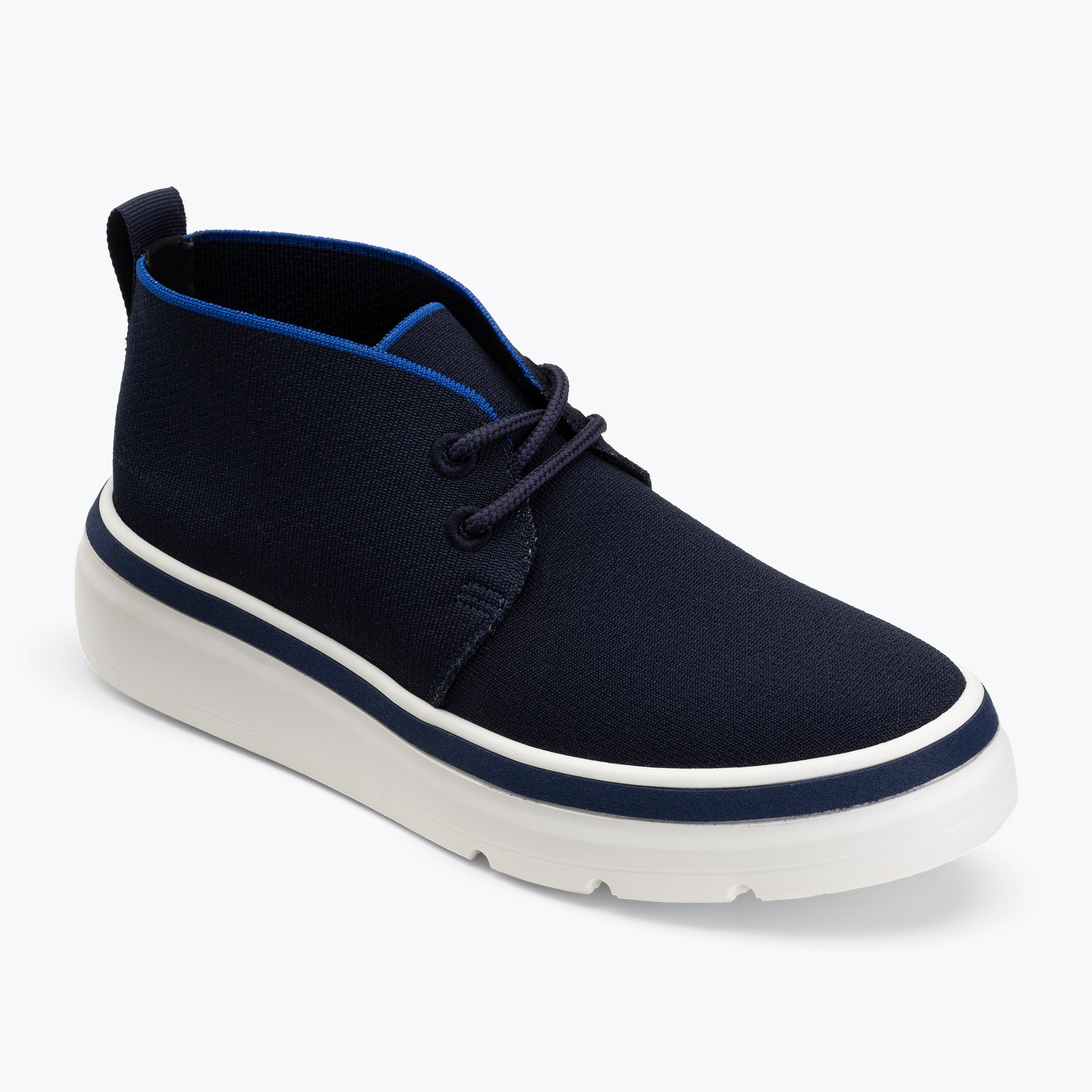 Mid Top Knit Sneaker seen from the front  - Midnight