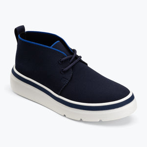 Mid Top Knit Sneaker seen from the front  - Midnight