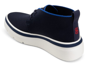 Mid Top Knit Sneaker seen from behind  - Midnight