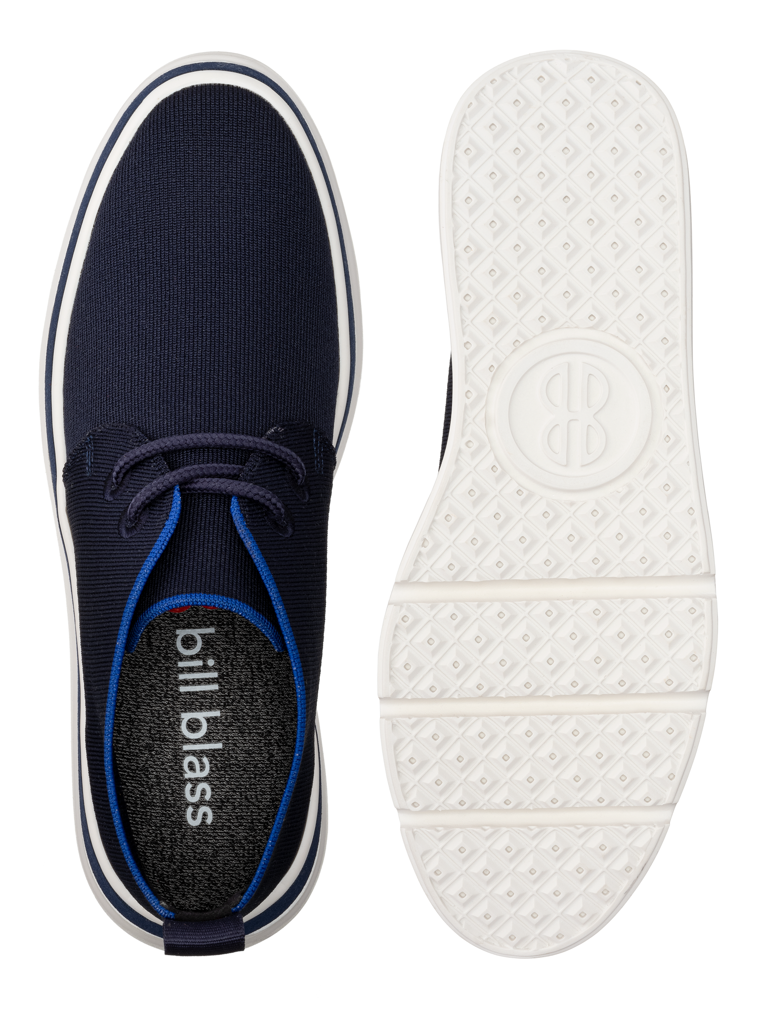 Mid Top Knit Sneaker and sole seen from above - Midnight