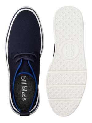 Mid Top Knit Sneaker and sole seen from above - Midnight