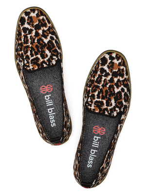 Sutton Knit Slip On seen from above - Leopard