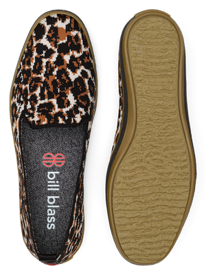 Sutton Knit Slip On and sole seen from above - Leopard