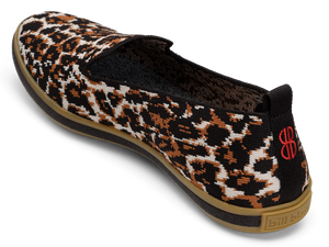 Sutton Knit Slip On seen from behind - Leopard