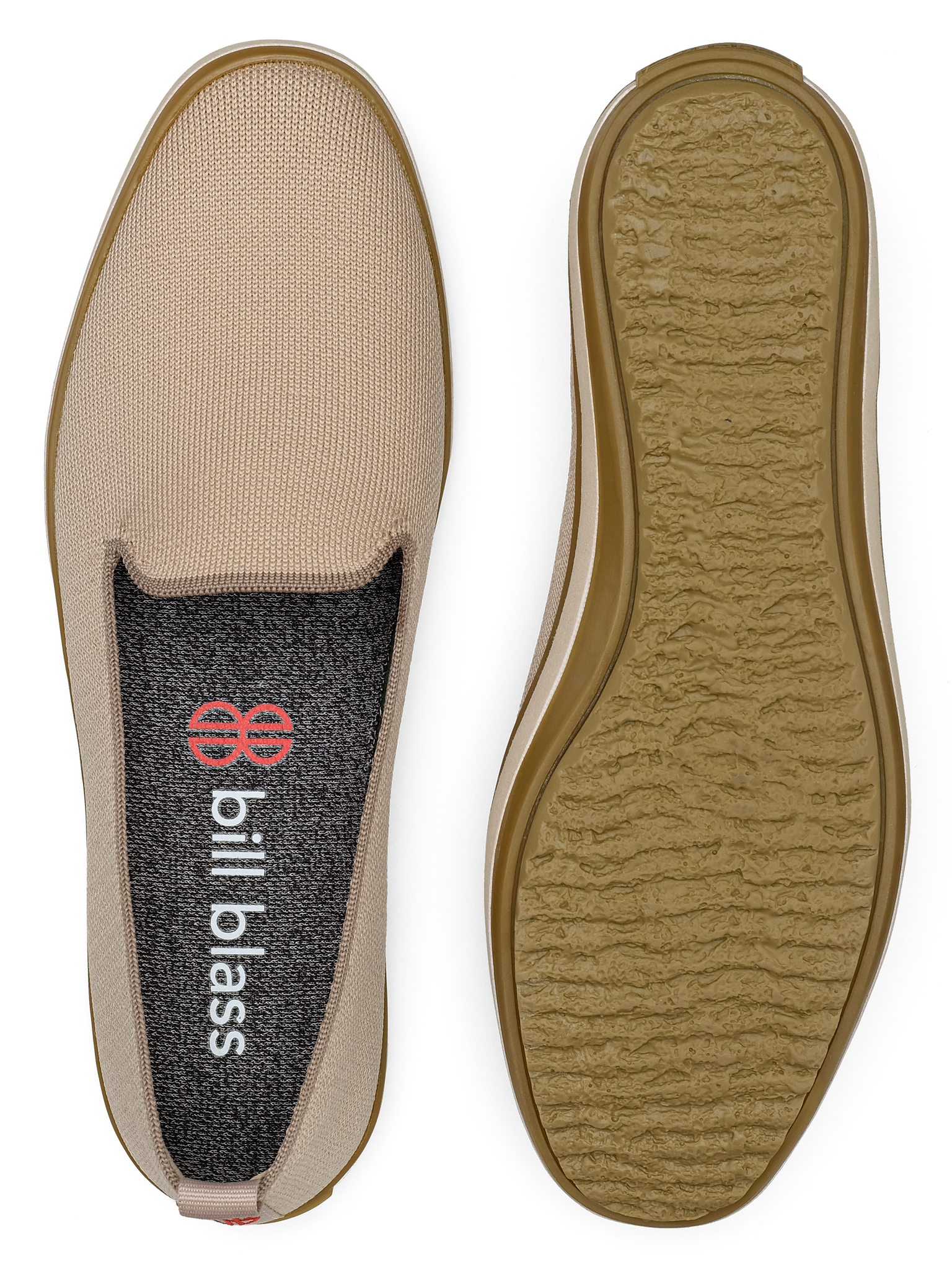 Sutton Knit Slip On and sole seen from above - Oatmeal