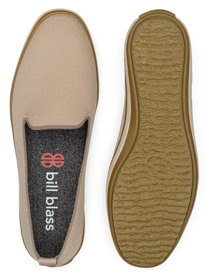 Sutton Knit Slip On and sole seen from above - Oatmeal