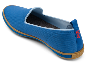 Sutton Knit Slip On seen from behind - Sea Blue