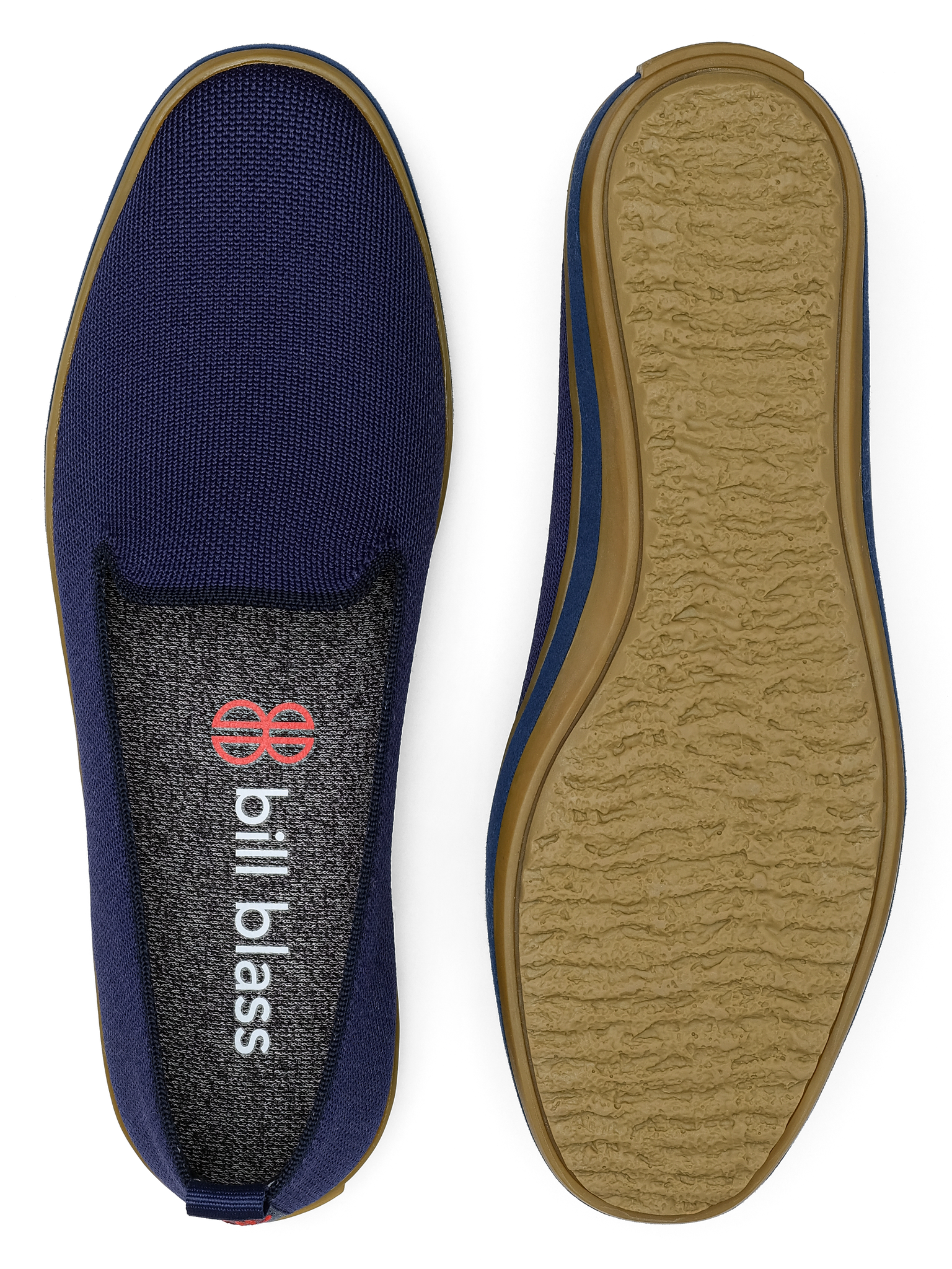 Sutton Knit Slip On and sole seen from above - Navy