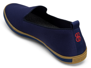 Sutton Knit Slip On seen from behind - Navy