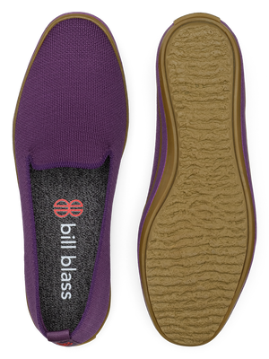 Sutton Knit Slip On and sole seen from above - Purple Heart