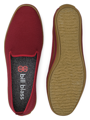 Sutton Knit Slip On and sole seen from above - Carmine