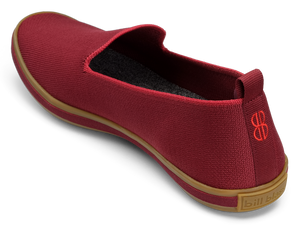 Sutton Knit Slip On seen from behind - Carmine