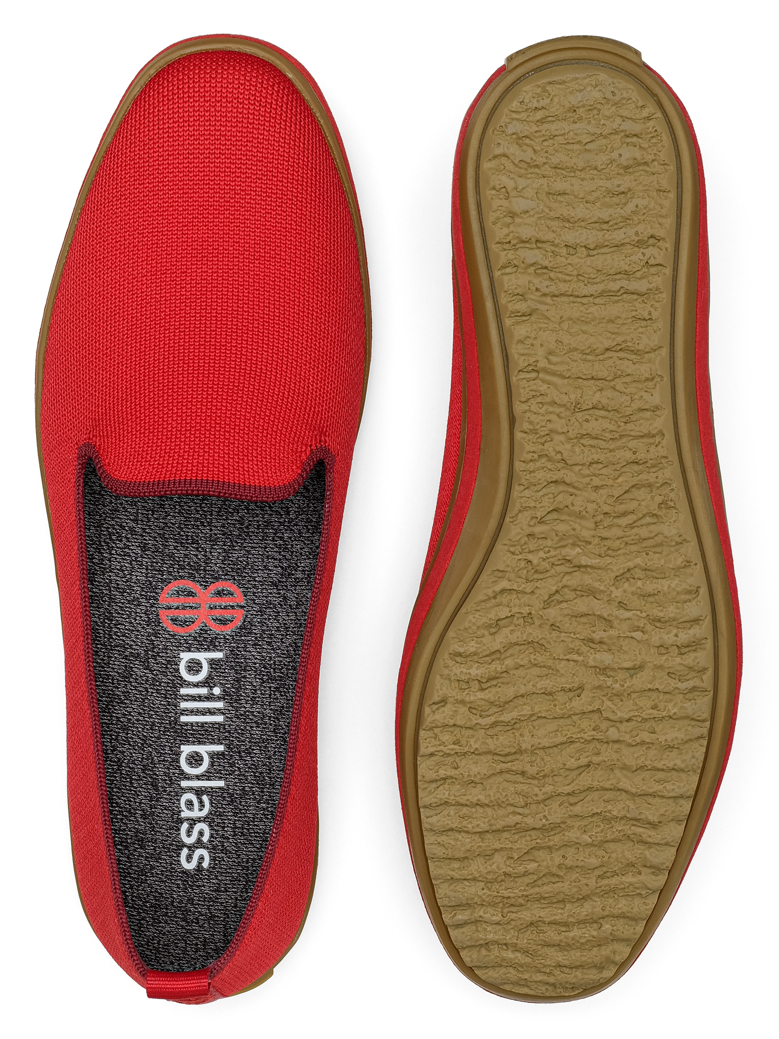 Sutton Knit Slip On and sole seen from above - Cherry Tomato