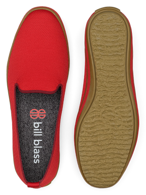 Sutton Knit Slip On and sole seen from above - Cherry Tomato