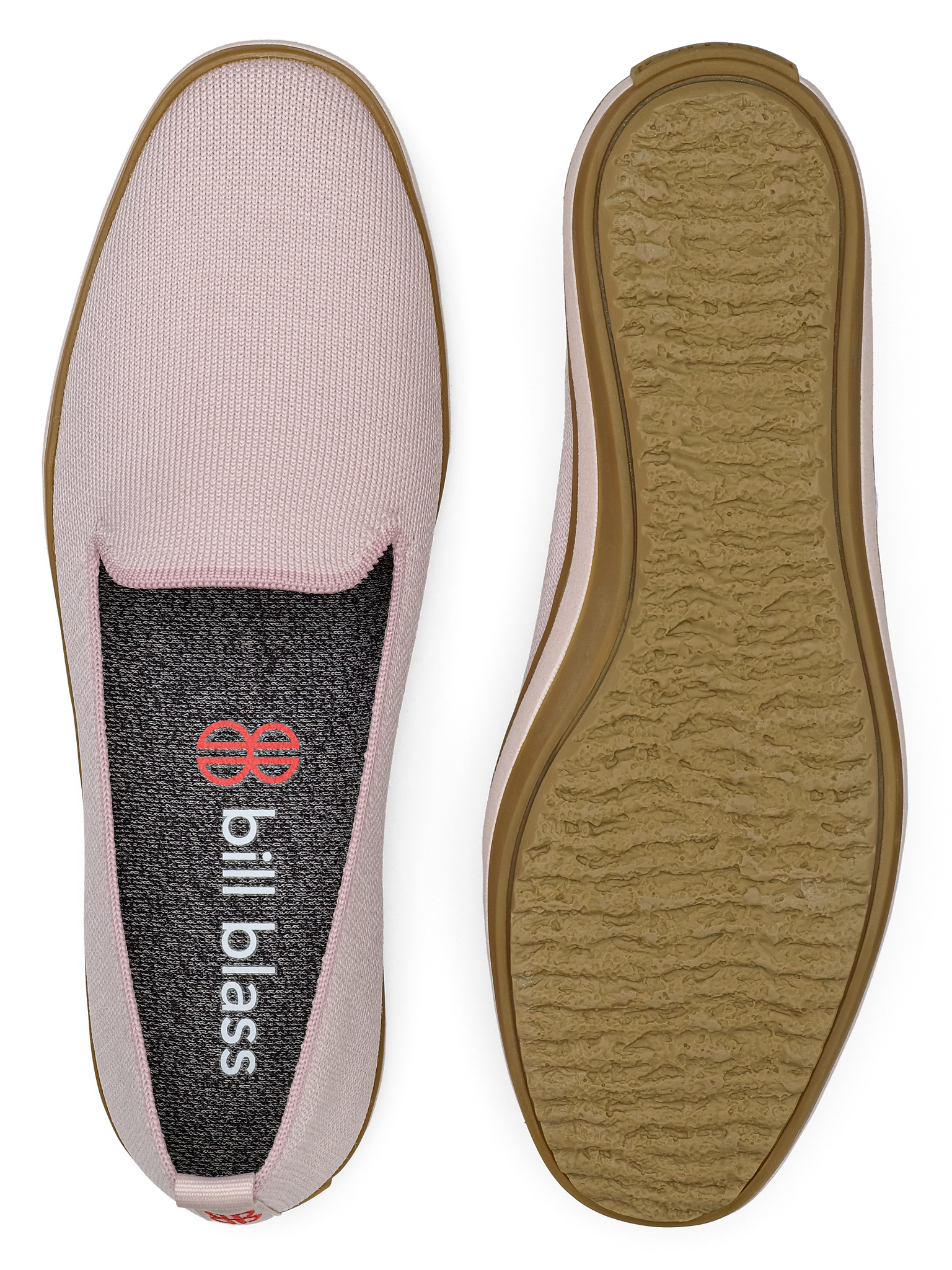 Sutton Knit Slip On and sole seen from above - Wood Rose