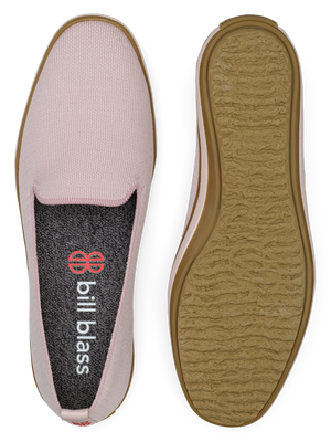 Sutton Knit Slip On and sole seen from above - Wood Rose