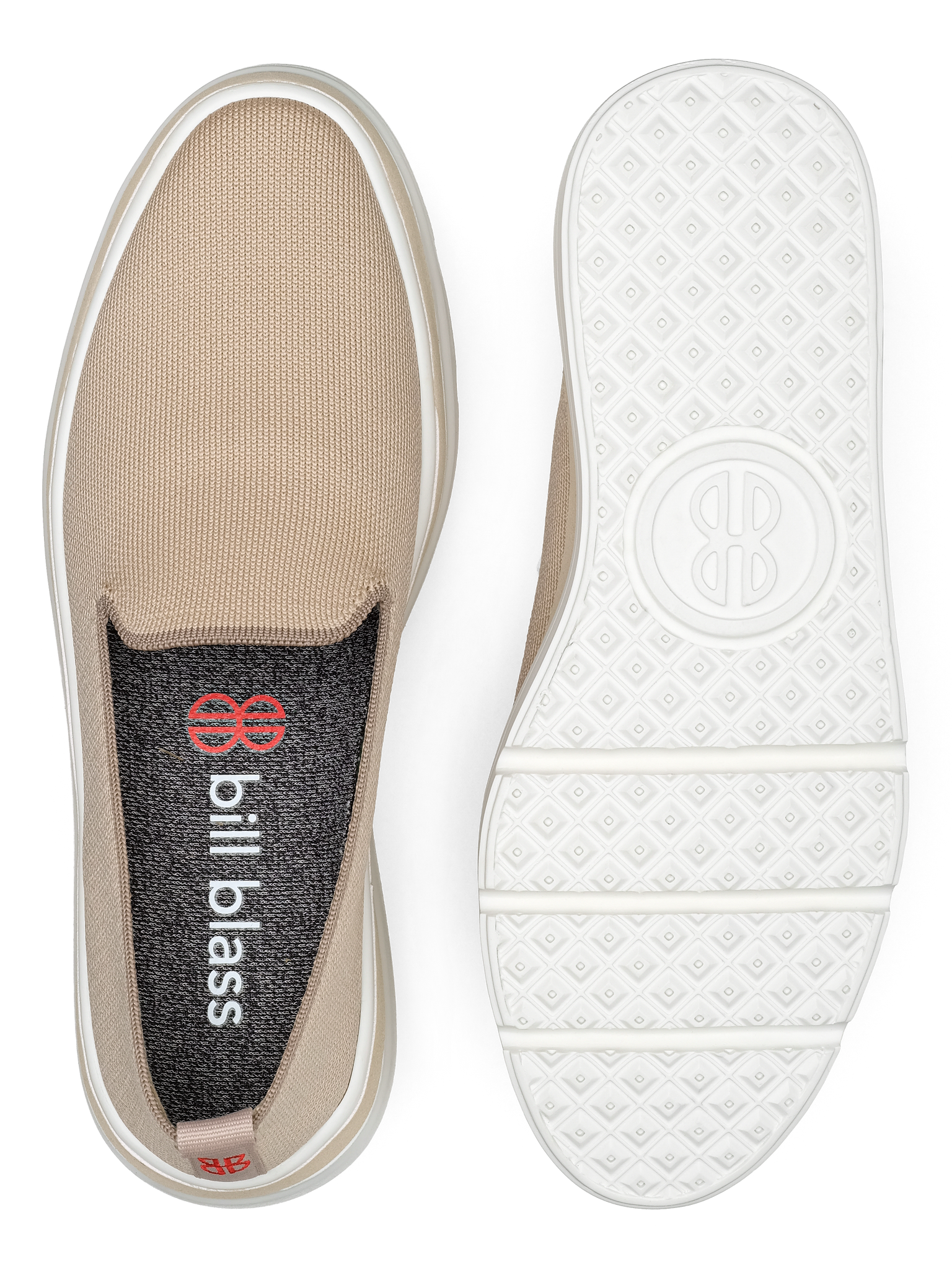 Sutton Knit Sneaker and sole seen from above - Oatmeal