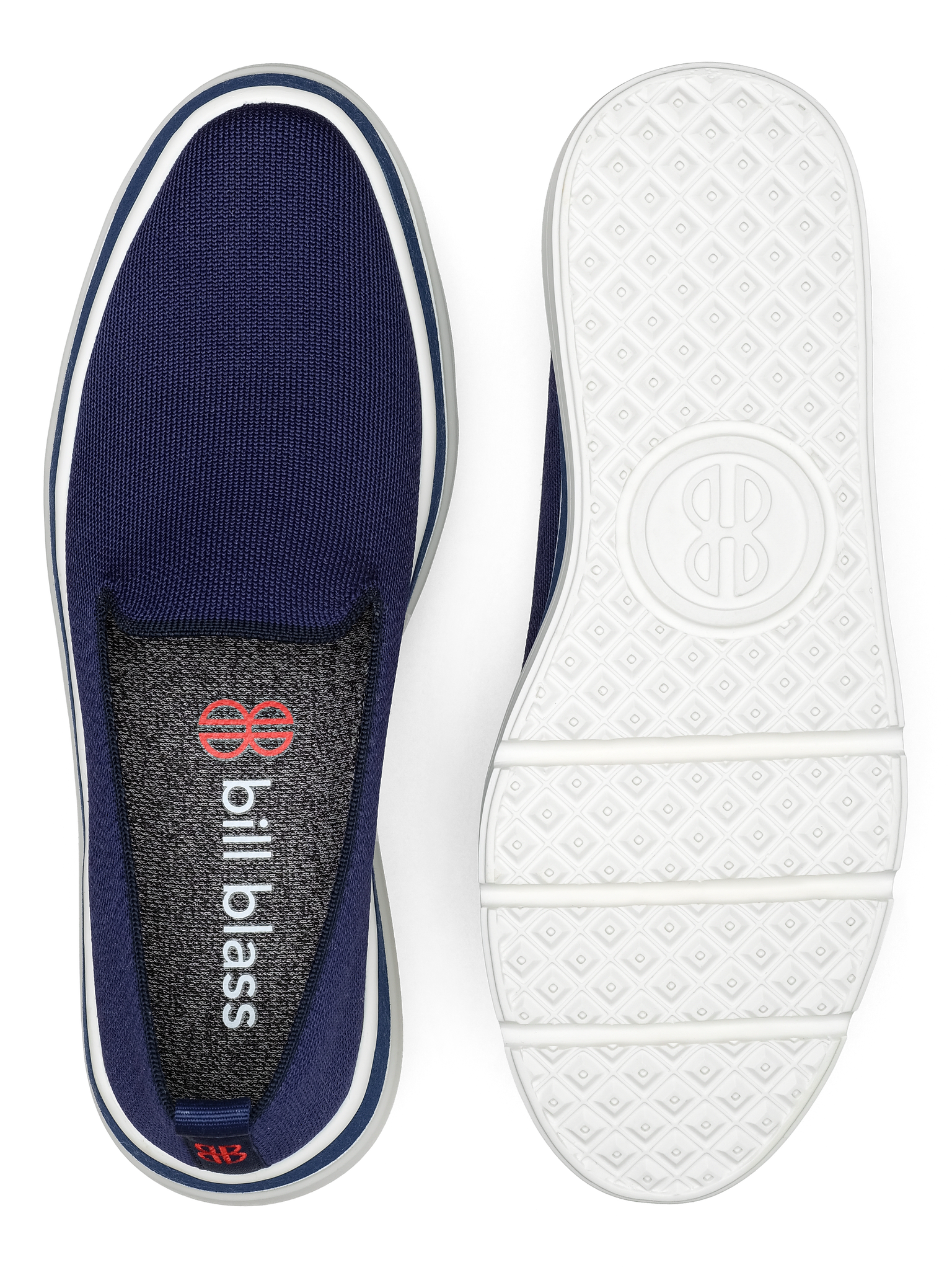 Sutton Knit Sneaker and sole seen from above - Navy