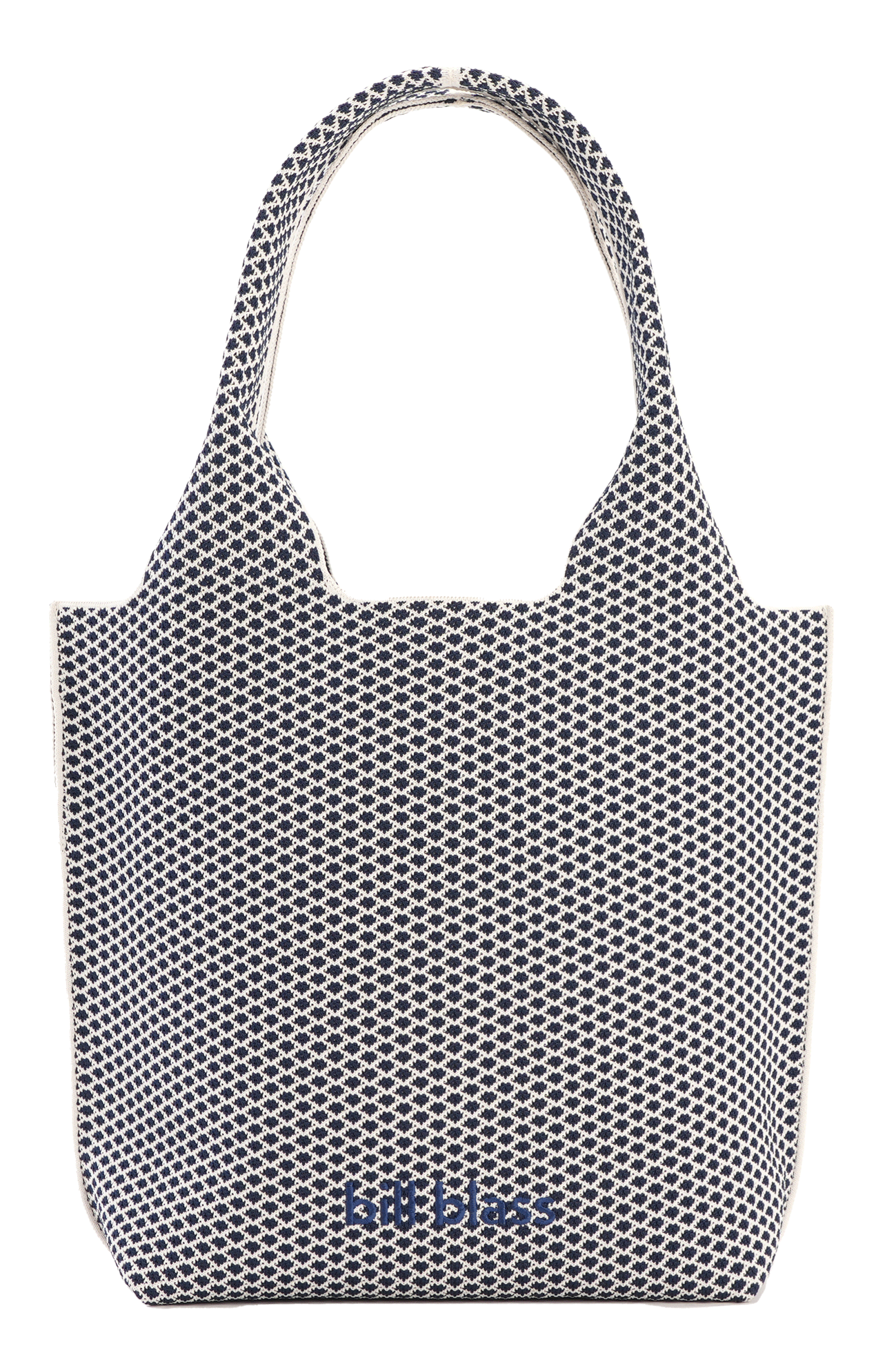 Sutton City Tote - Navy Diamond Monogram / Detachable Metal Chain - Medium