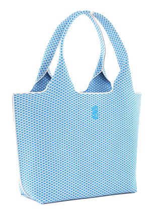 Sutton City Tote - Blue Diamond seen from the side