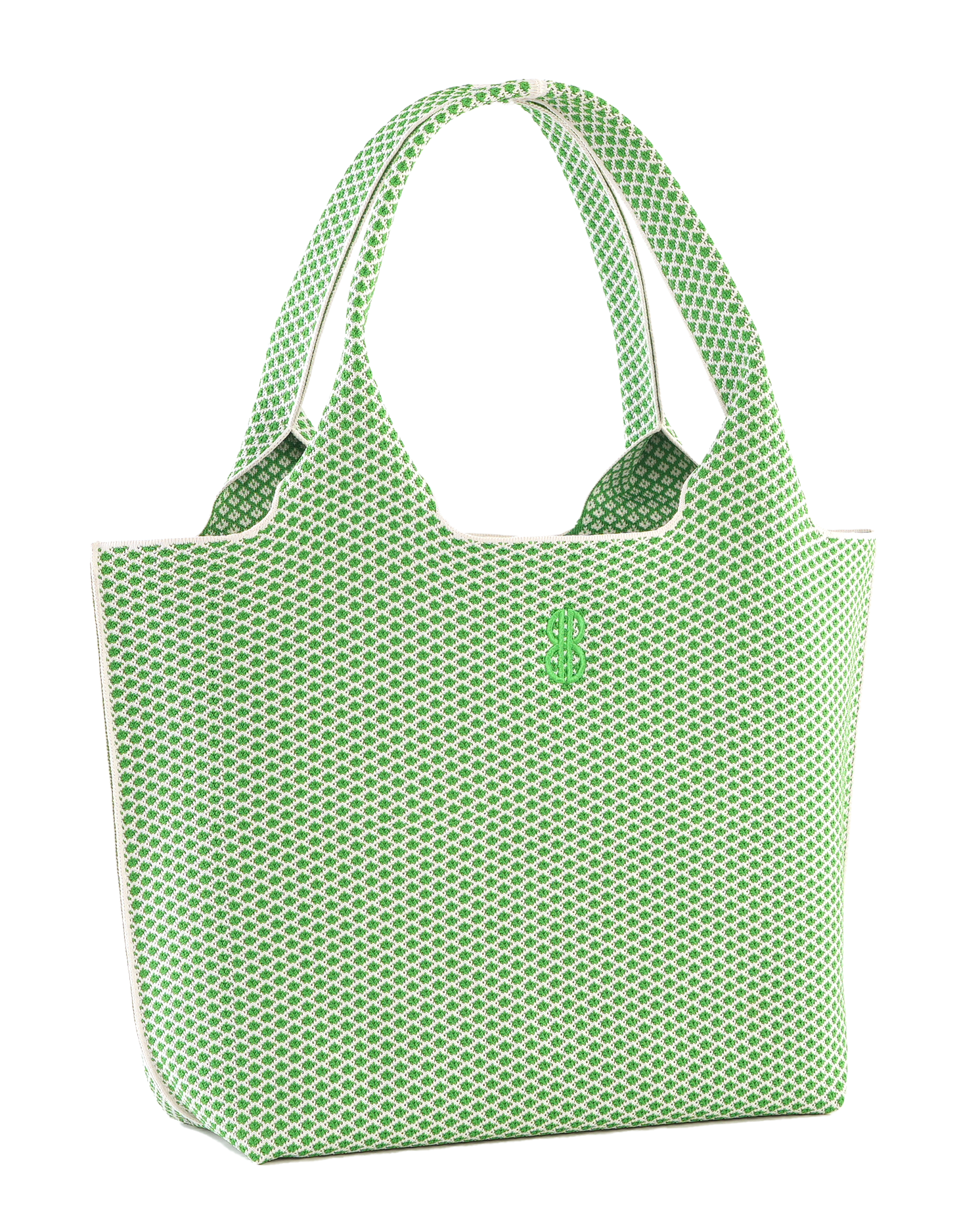 Sutton City Tote - Parakeet Green Diamond seen from the other front