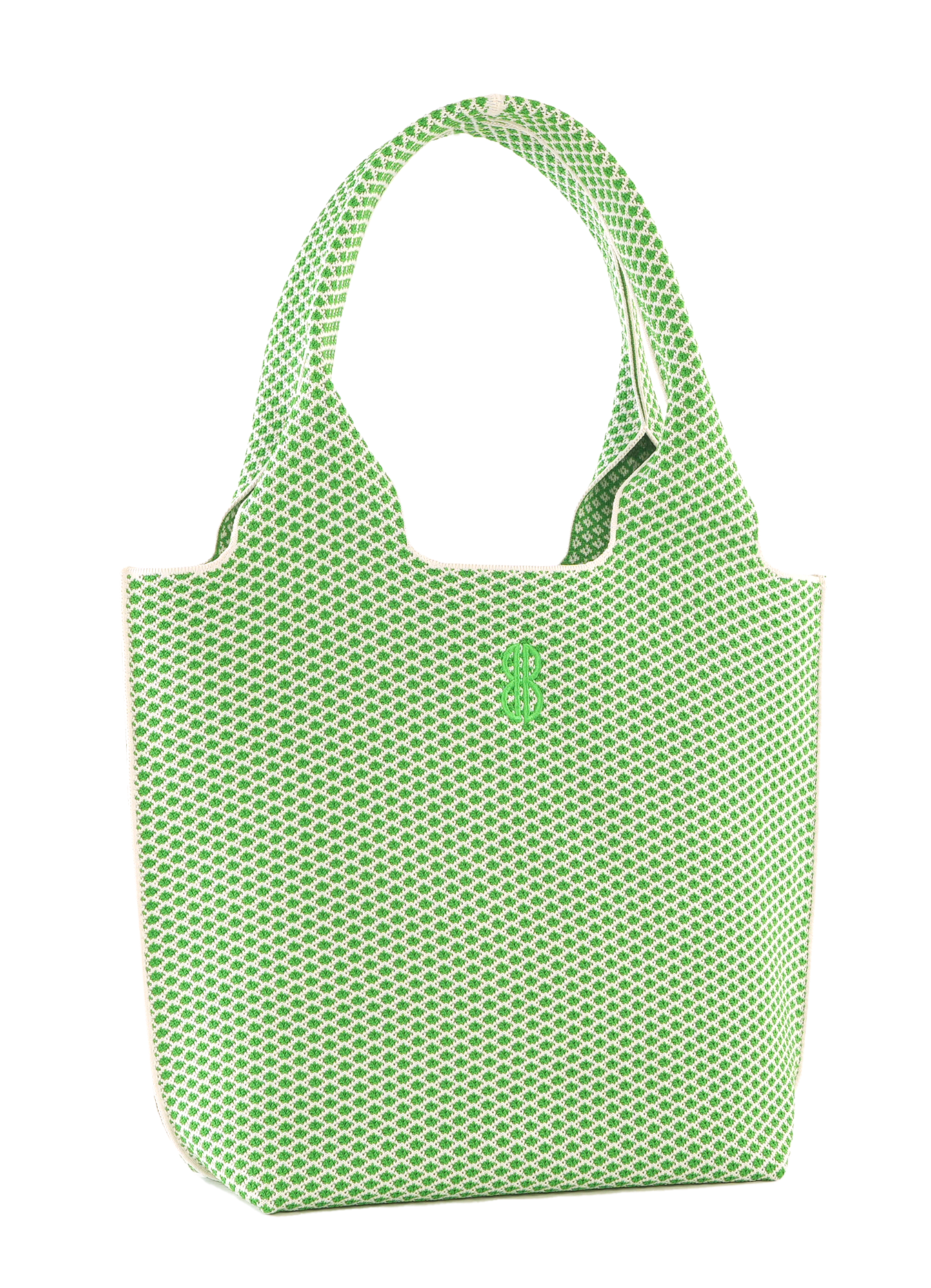 Sutton City Tote - Parakeet Green Diamond seen from the other front