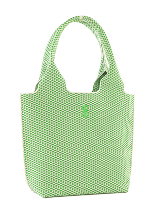 Sutton City Tote - Parakeet Green Diamond seen from the other front