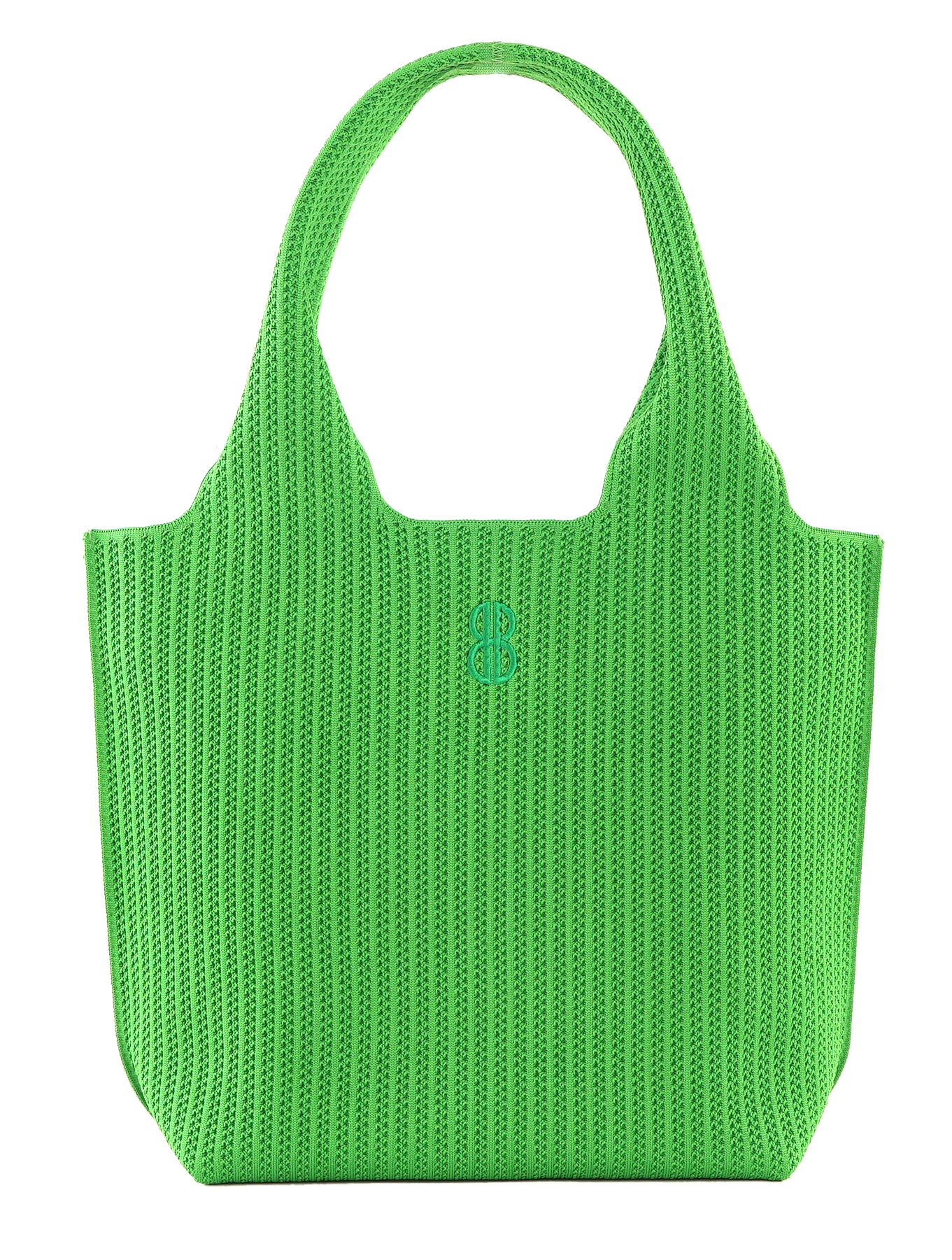 Sutton City Tote - Parakeet Green Stripe seen from the other front