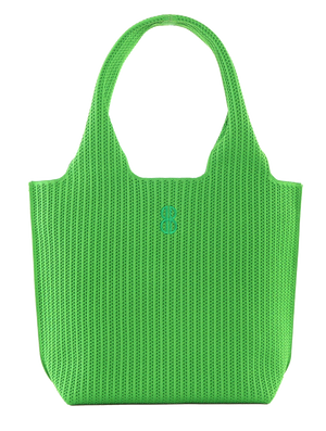 Sutton City Tote - Parakeet Green Stripe seen from the other front