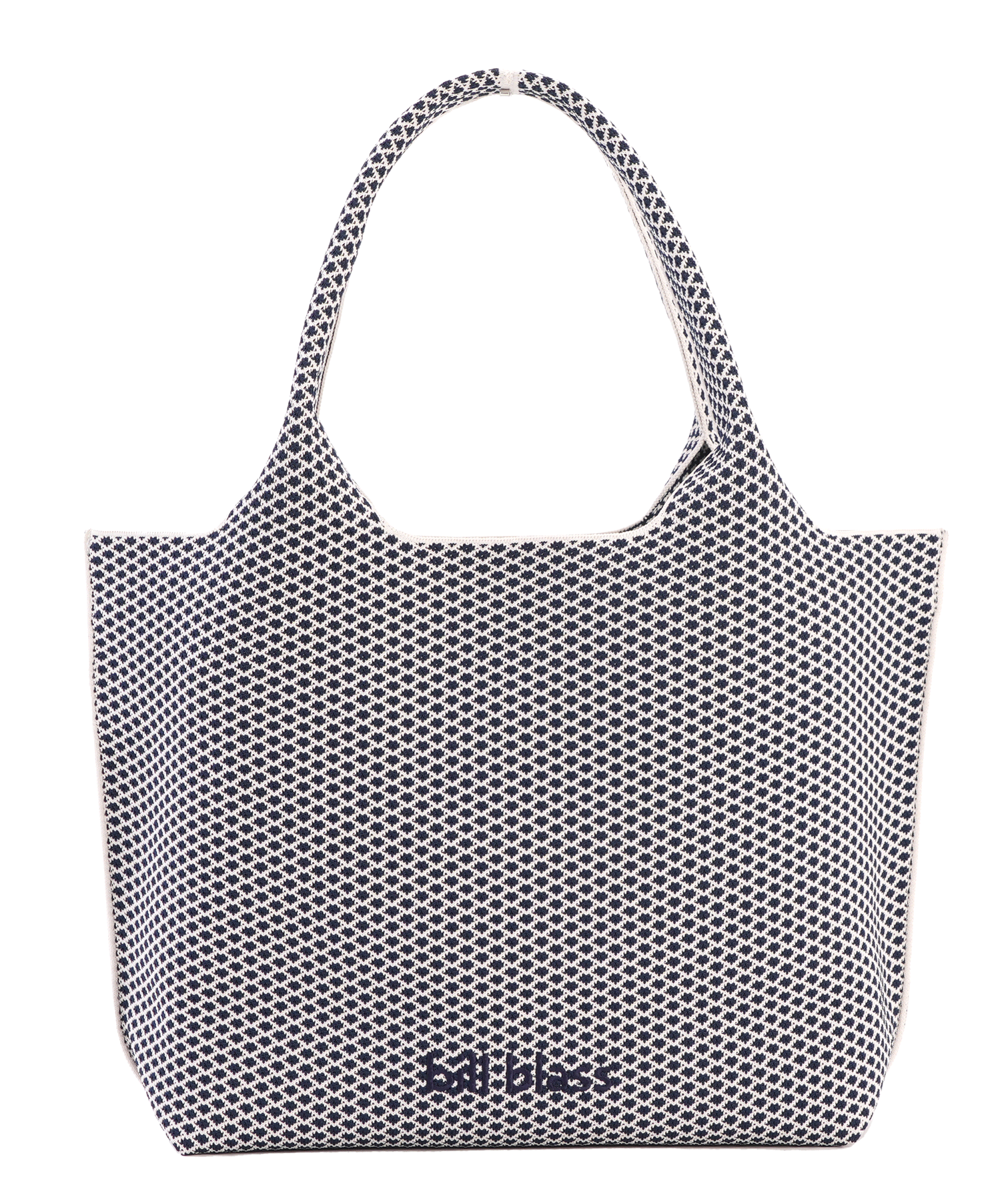 Sutton City Tote - Navy Diamond Monogram / Detachable Metal Chain seen from the other front