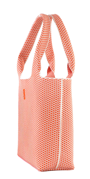 Sutton City Tote - Orange Diamond seen from the side