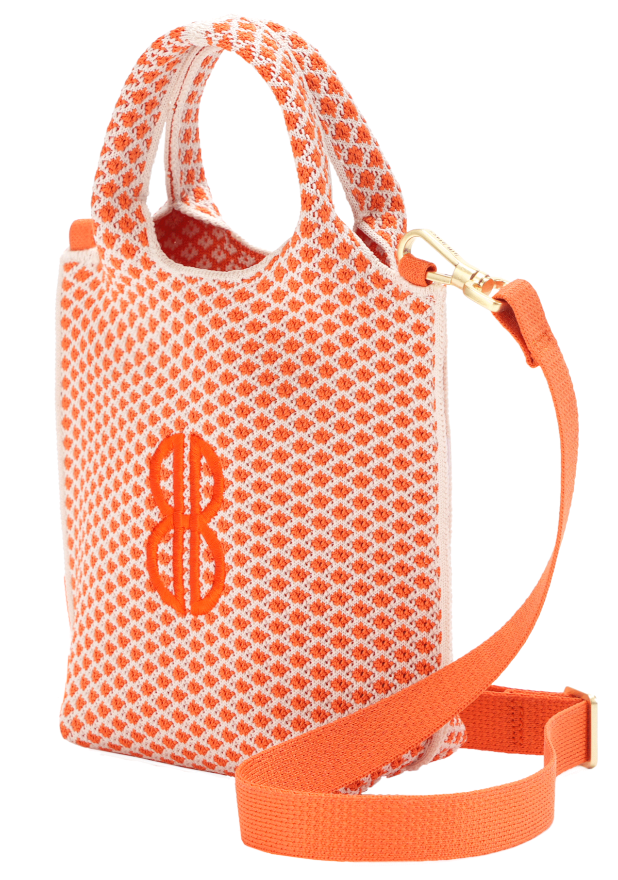 Sutton City Tote - Orange Diamond seen from the side