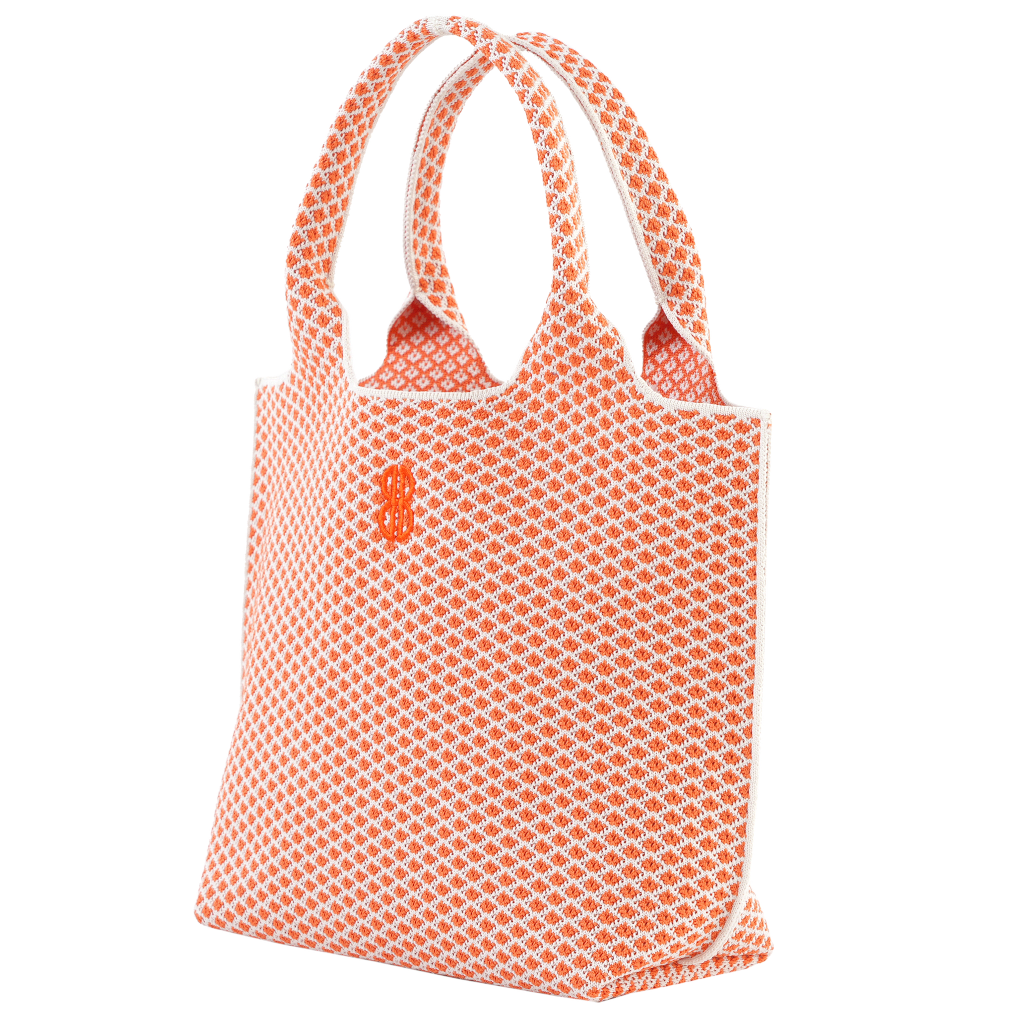 Sutton City Tote - Orange Diamond seen from the side