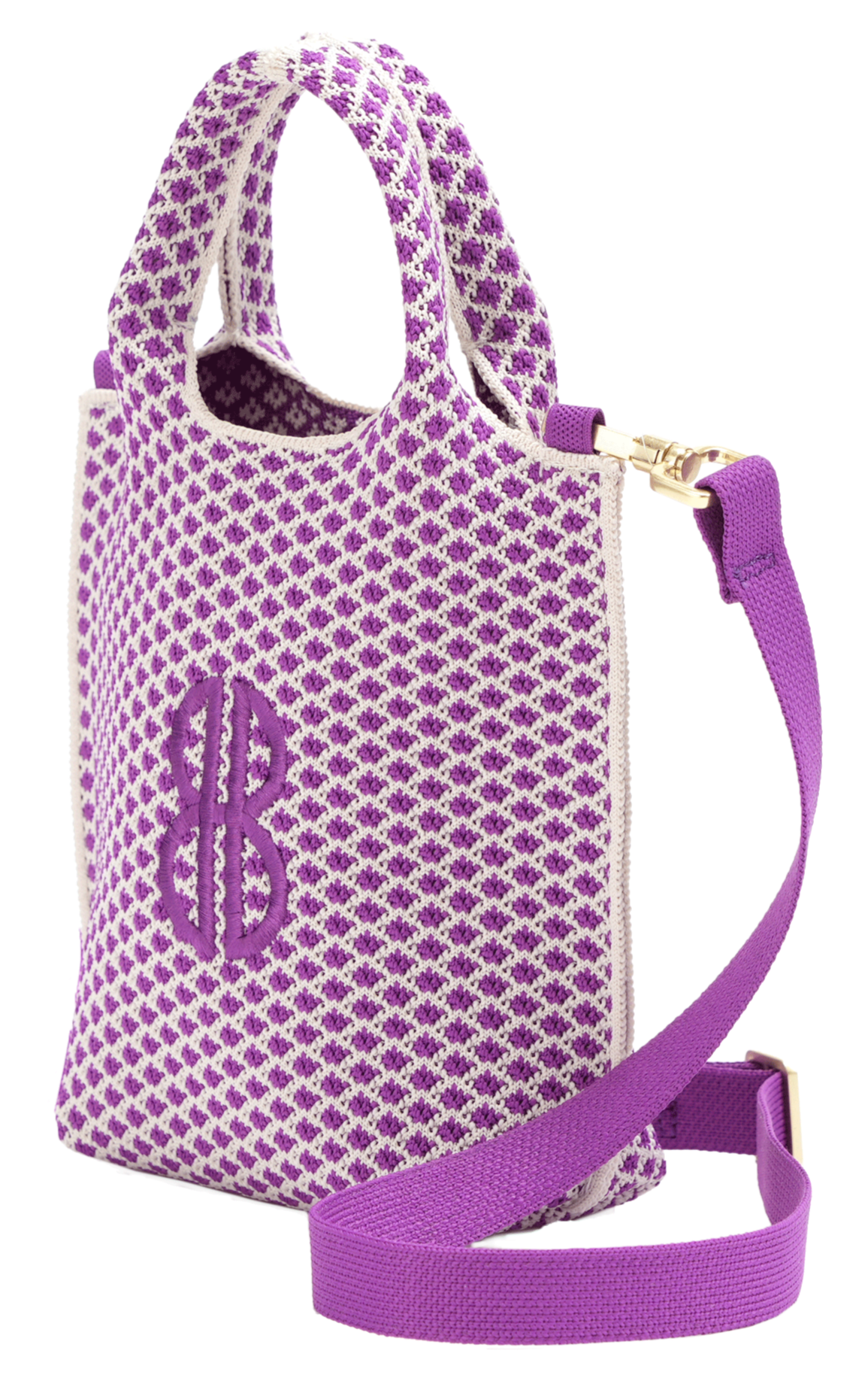 Sutton City Tote - Purple Diamond seen from the side