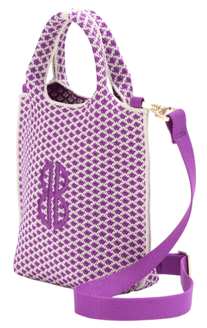 Sutton City Tote - Purple Diamond seen from the side