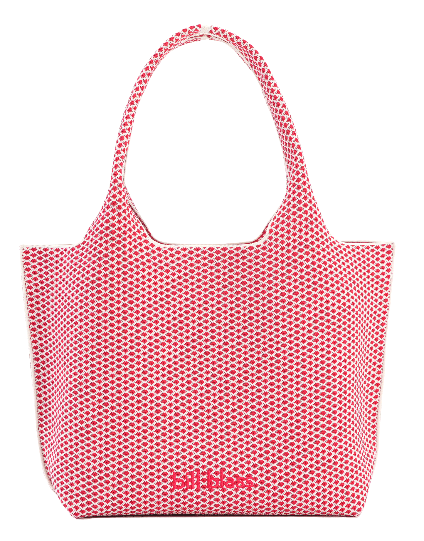 Sutton City Tote - Red Diamond Monogram / Detachable Metal Chain seen from the other front