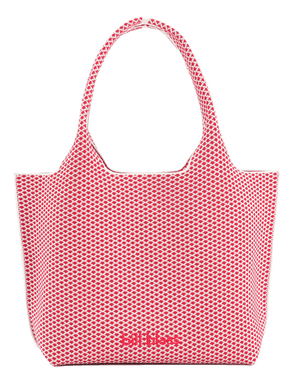 Sutton City Tote - Red Diamond Monogram / Detachable Metal Chain seen from the other front