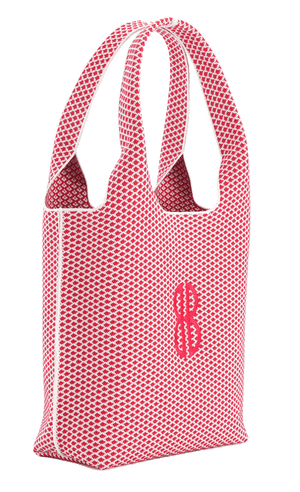 Sutton City Tote - Red Diamond / Detachable Metal Chain seen from the other side