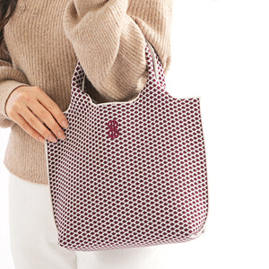 Sutton City Tote - Wine Diamond seen on an arm